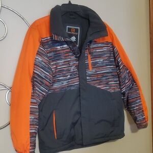 Free Country Kids Puffer Jacket in Orange and Gray